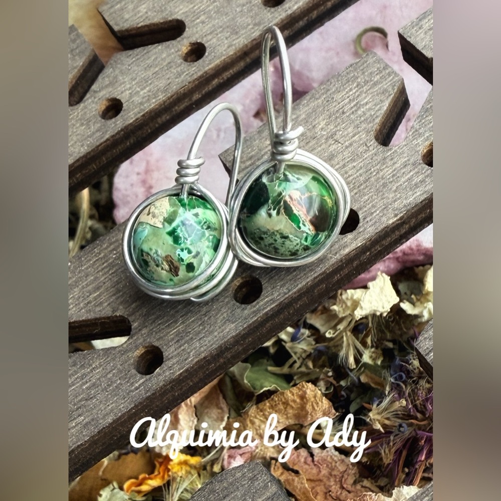 Green turquoise drops Earrings
